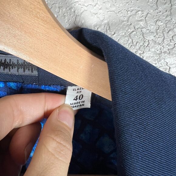 Robert Graham Mens Blazer 40 Classic Fit Wool Striped Ombre Sport Coat Navy - Picture 5 of 13